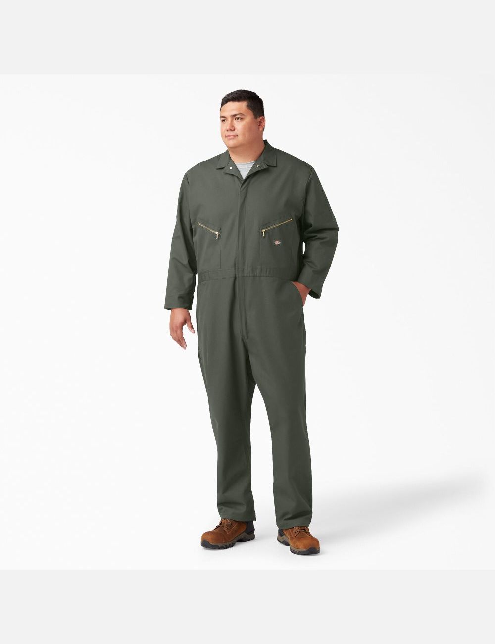 Olive Green Dickies Deluxe Blended Long Sleeve Coveralls | 507STIZEG