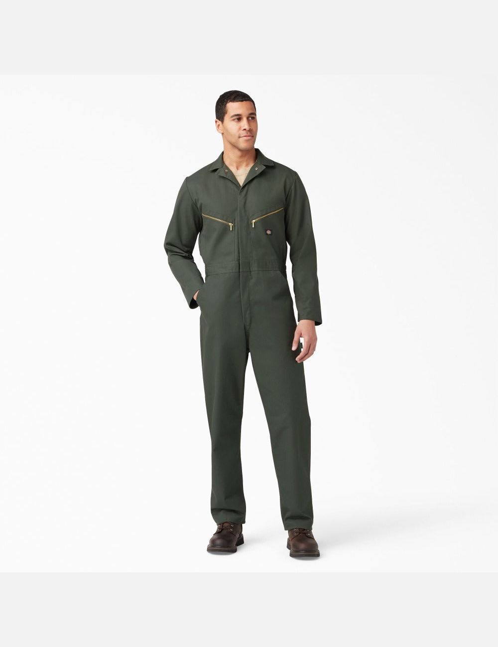 Olive Green Dickies Deluxe Blended Long Sleeve Coveralls | 507STIZEG