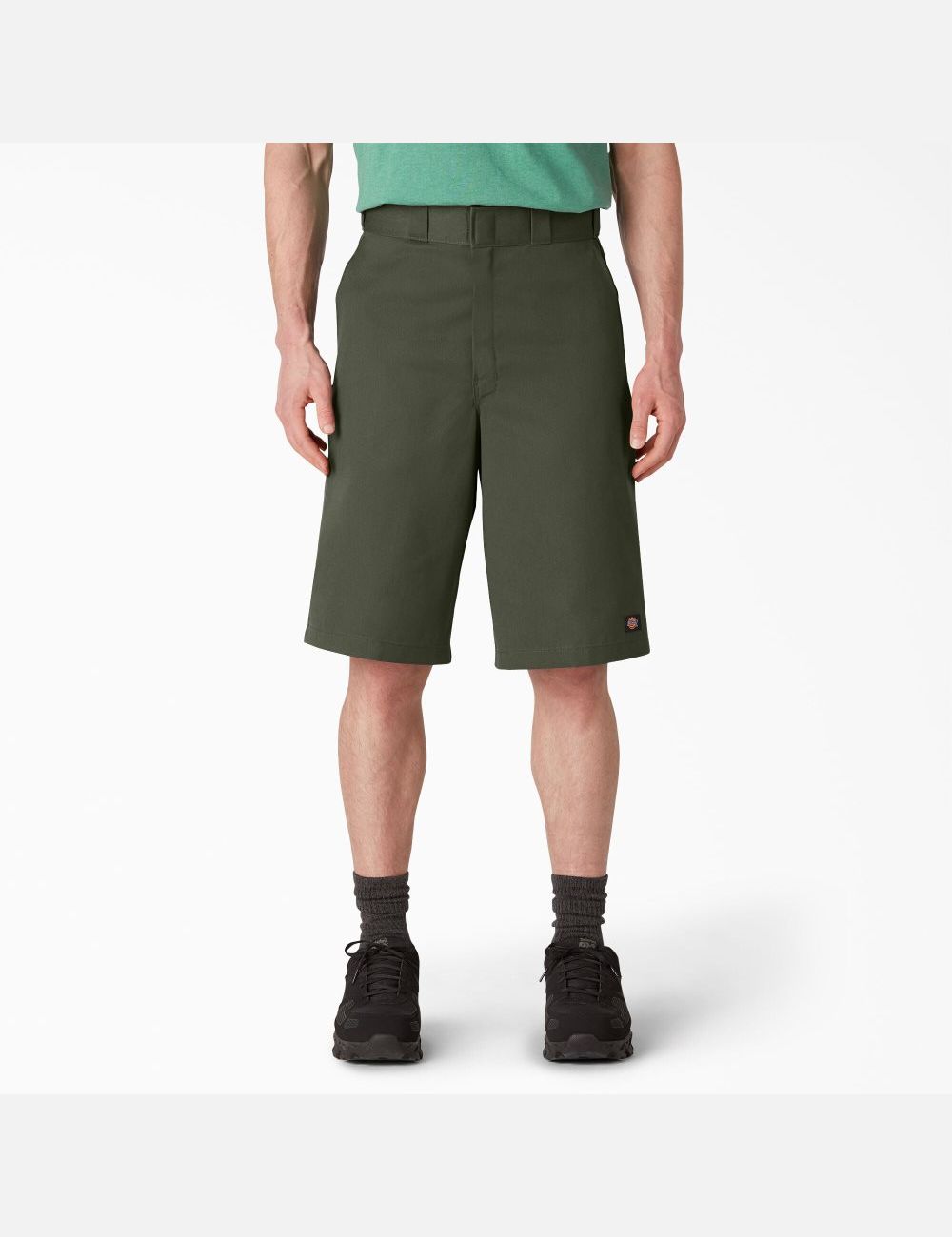 Olive Green Dickies Loose Fit Flat Front Shorts | 234ZCOYUA