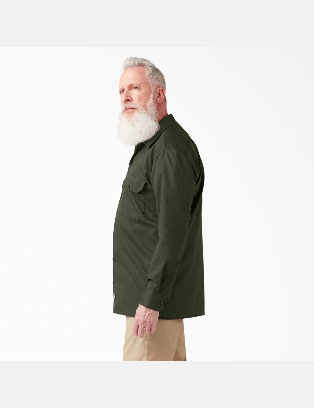 Olive Green Dickies Shirts | 178MWXKOD