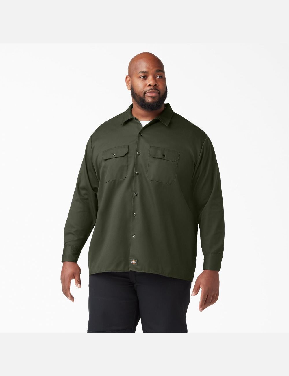 Olive Green Dickies Shirts | 178MWXKOD