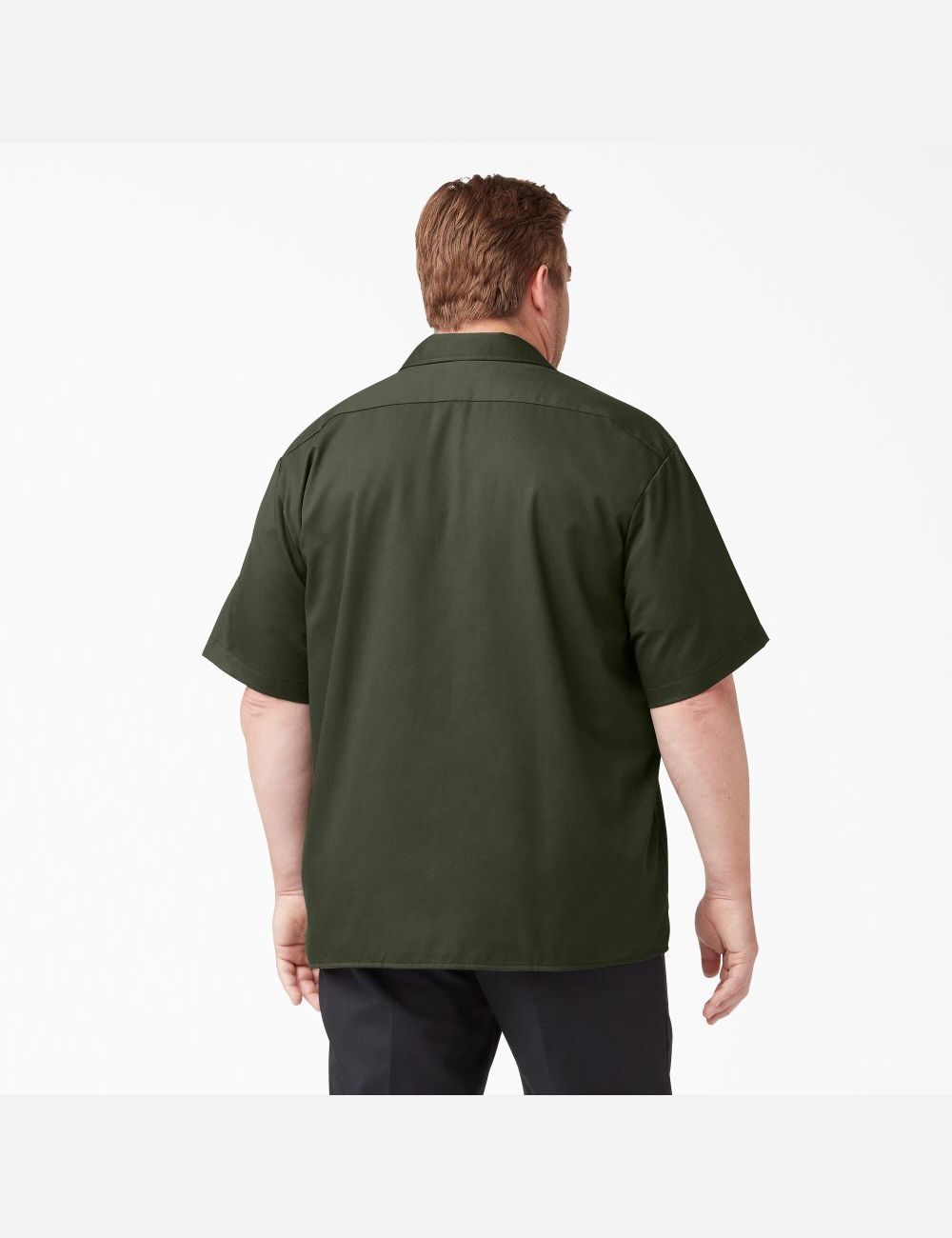 Olive Green Dickies Short Sleeve Shirts | 904NTOVFA