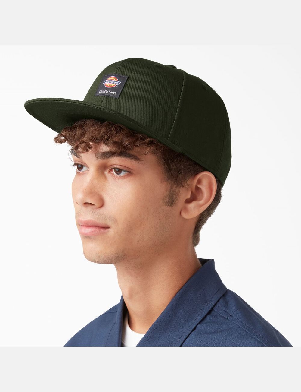 Olive Green Dickies Skateboarding Flat Bill Hats | 754KBJTGA