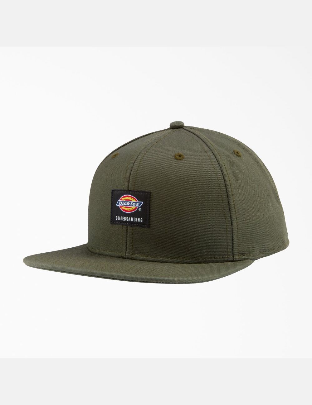 Olive Green Dickies Skateboarding Flat Bill Hats | 754KBJTGA