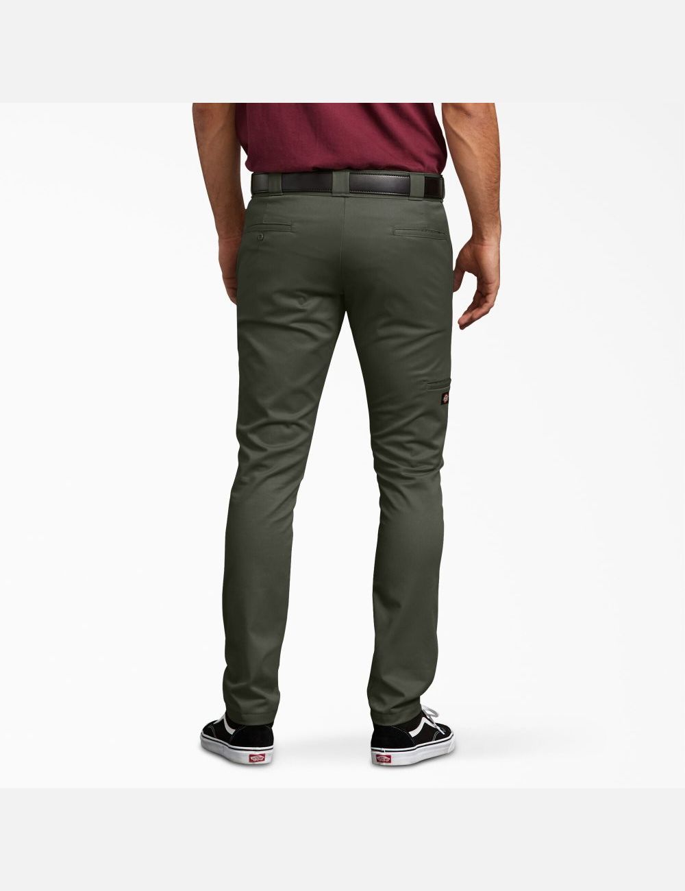 Olive Green Dickies Skinny Fit Straight Leg Double Knee Pants | 603ZDWIYU