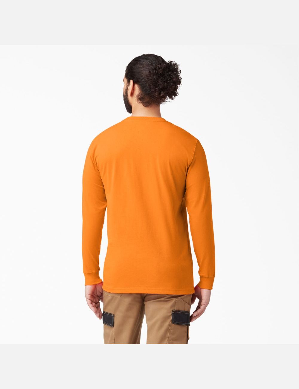 Orange Dickies Heavyweight Crew Neck Long Sleeve T-Shirts | 195VKCBXH