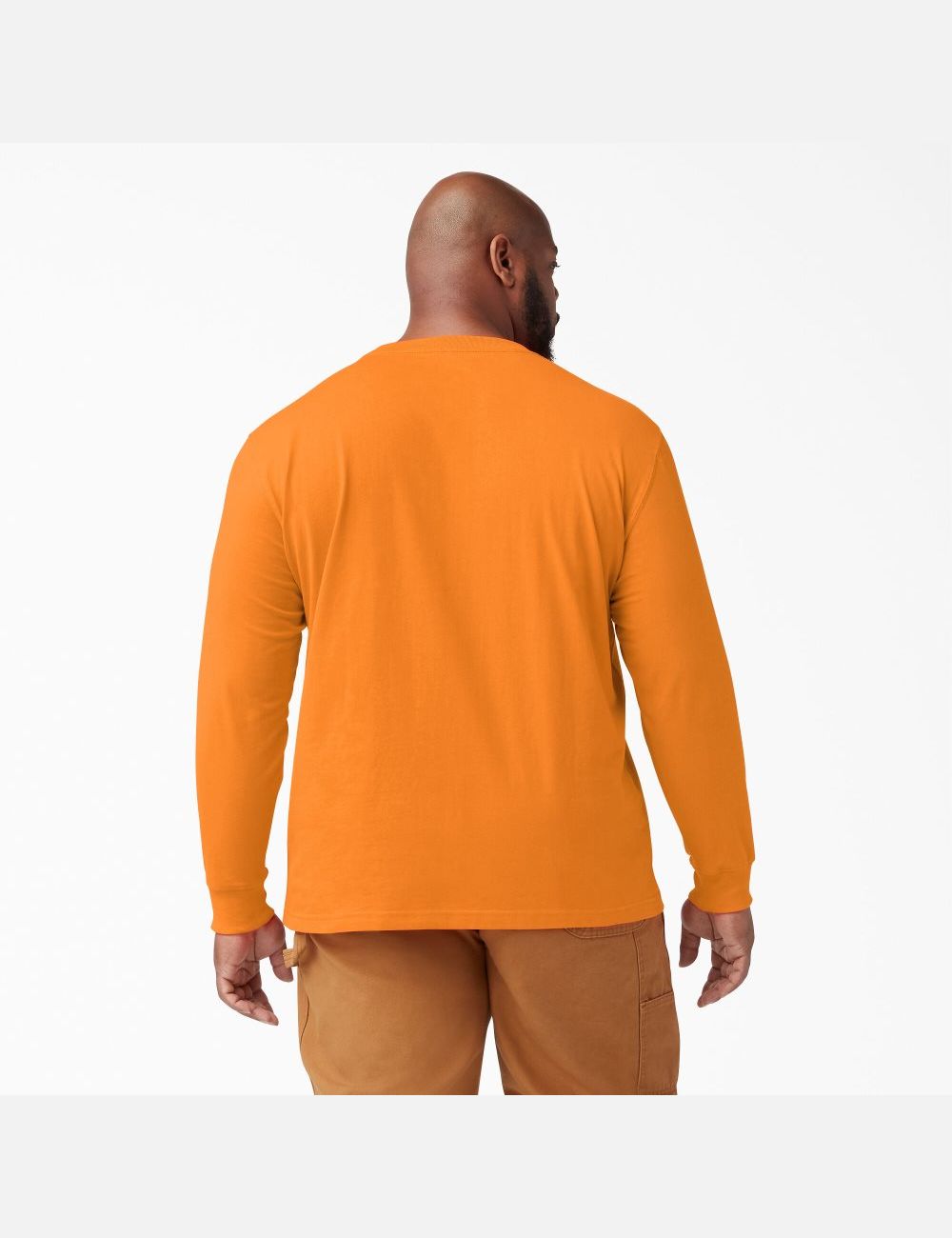 Orange Dickies Heavyweight Crew Neck Long Sleeve T-Shirts | 195VKCBXH