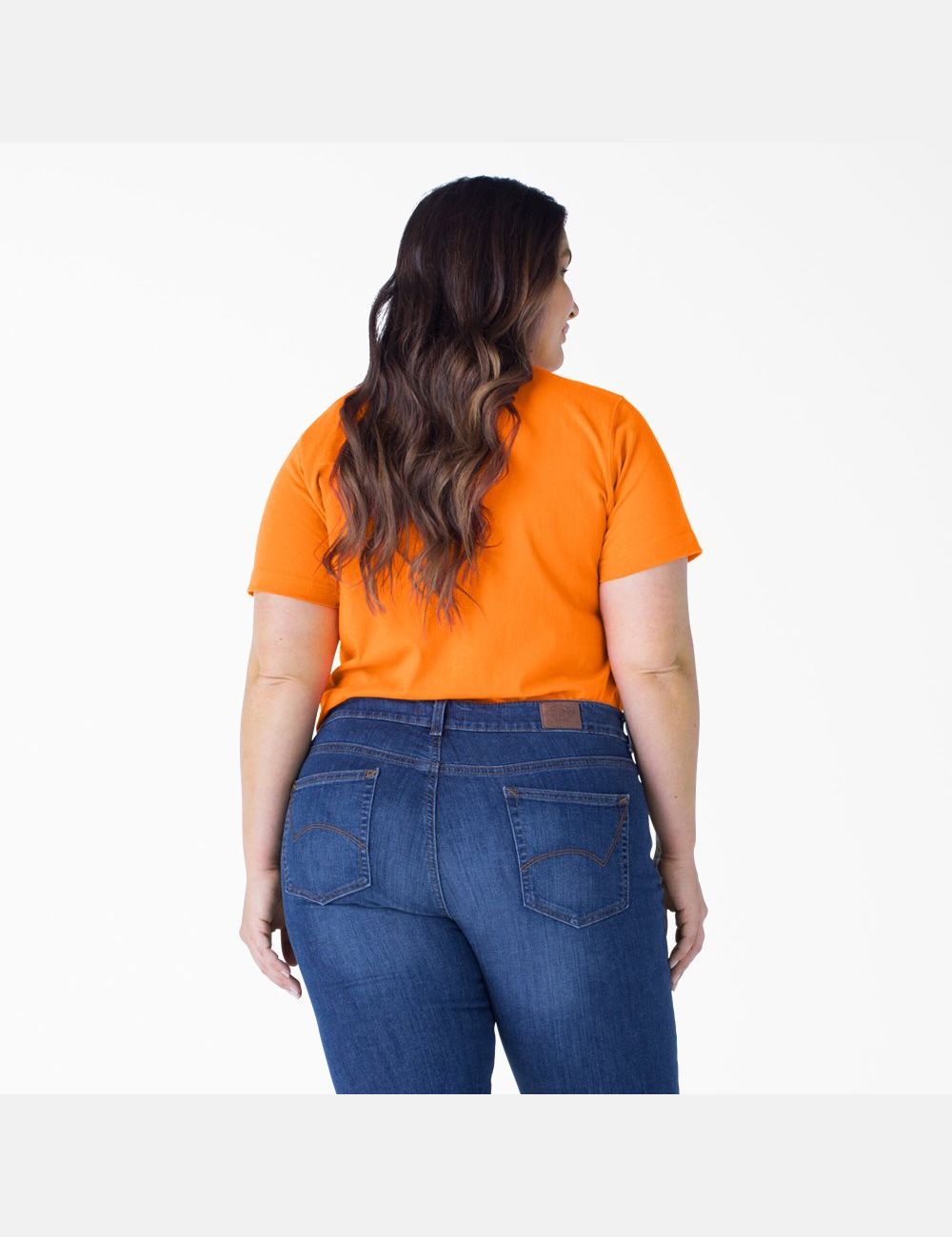 Orange Dickies Plus Heavyweight Short Sleeve T-Shirts | 725RSFQLA