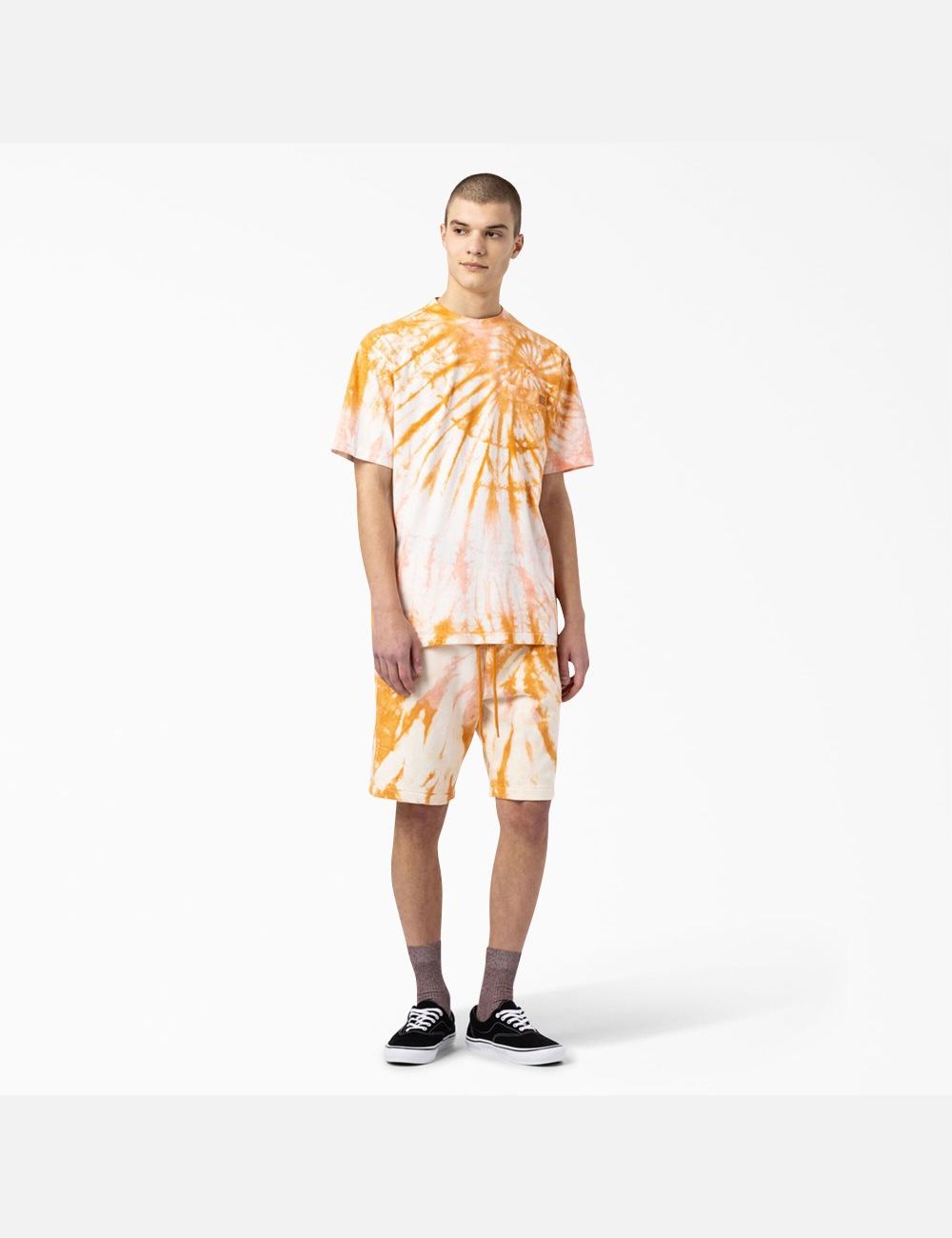 Orange Dickies Seatac Tie-Dye T-Shirts | 352HKFWAX