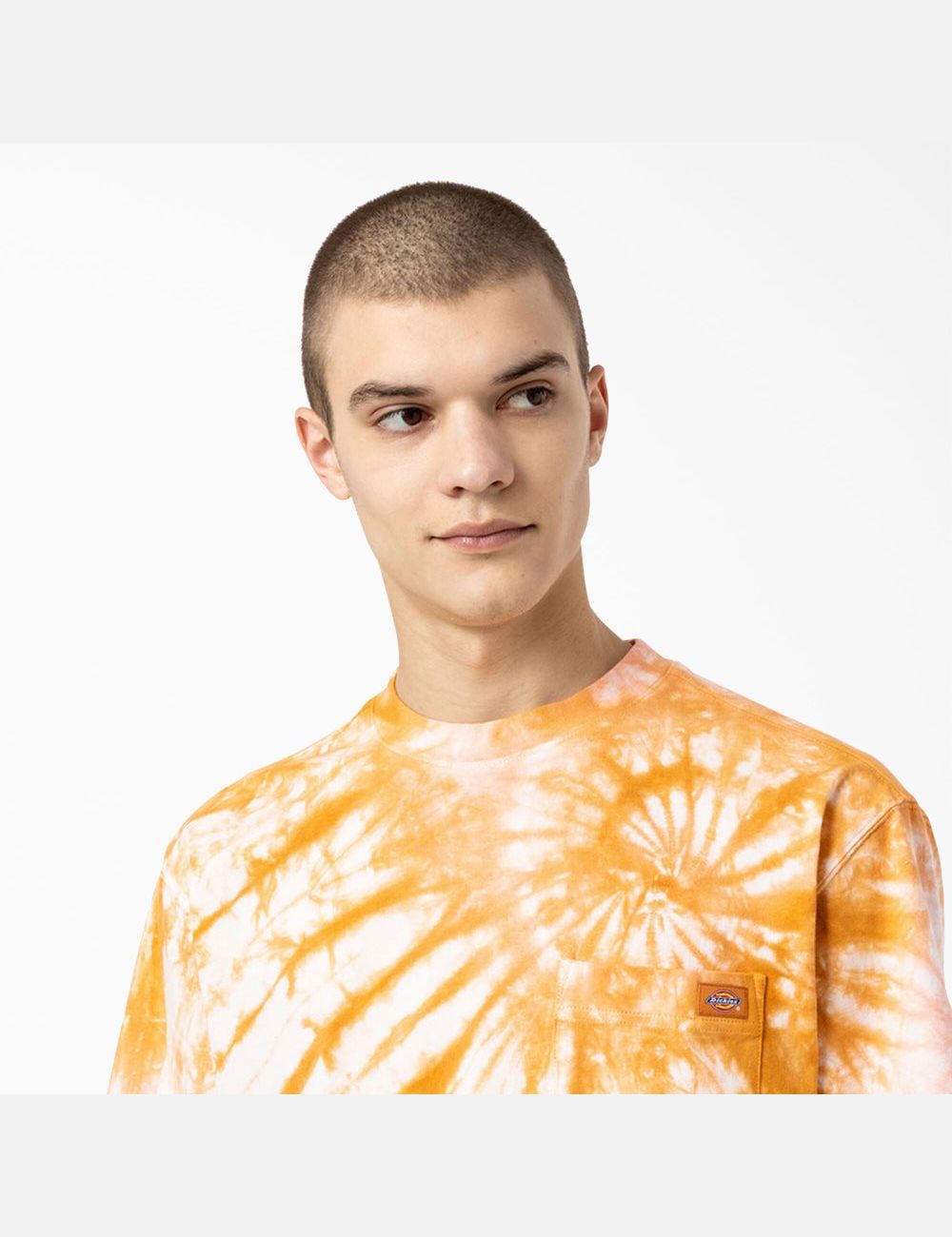 Orange Dickies Seatac Tie-Dye T-Shirts | 352HKFWAX