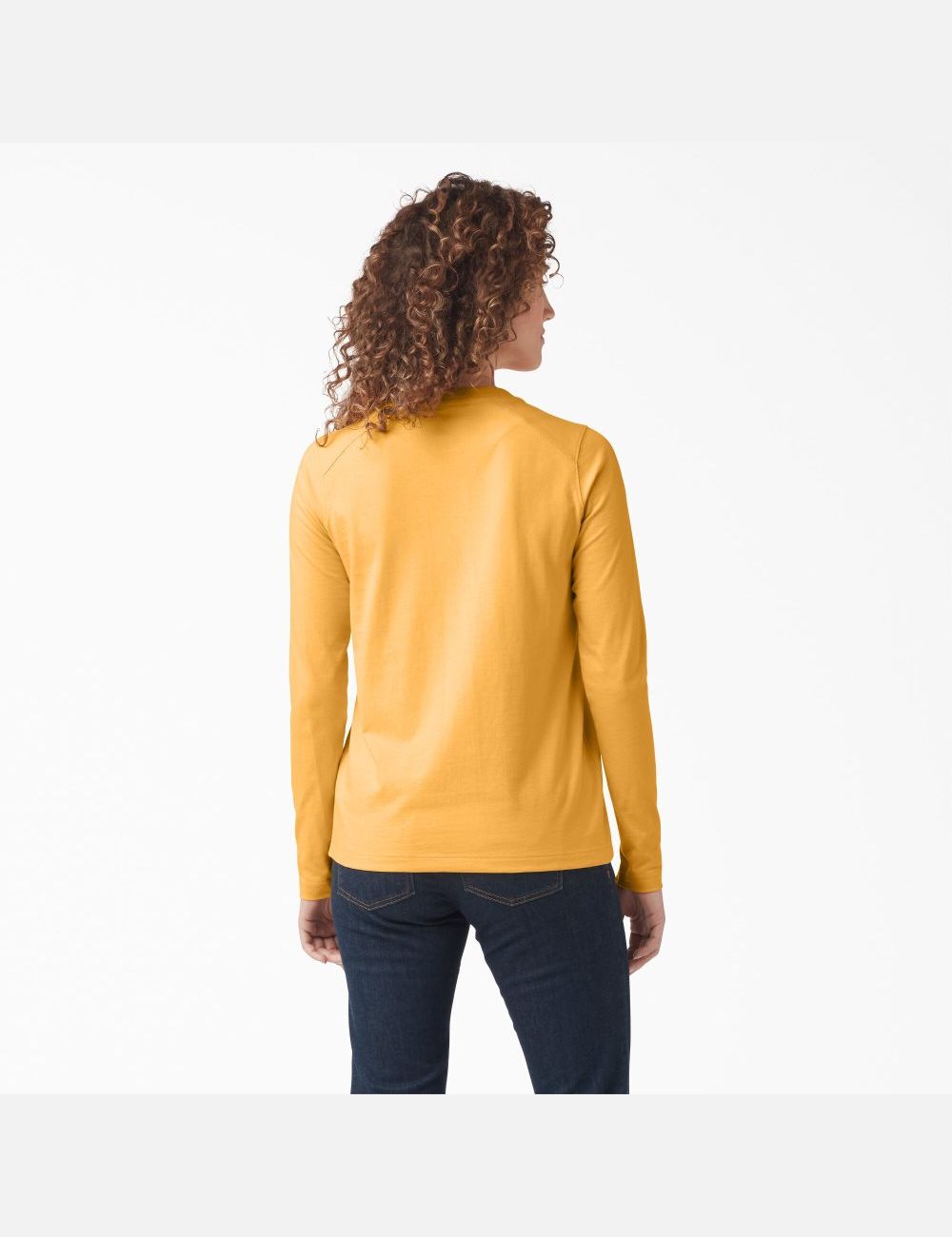 Orange Glow Dickies Heavyweight Henley Long Sleeve T-Shirts | 148XBSITO