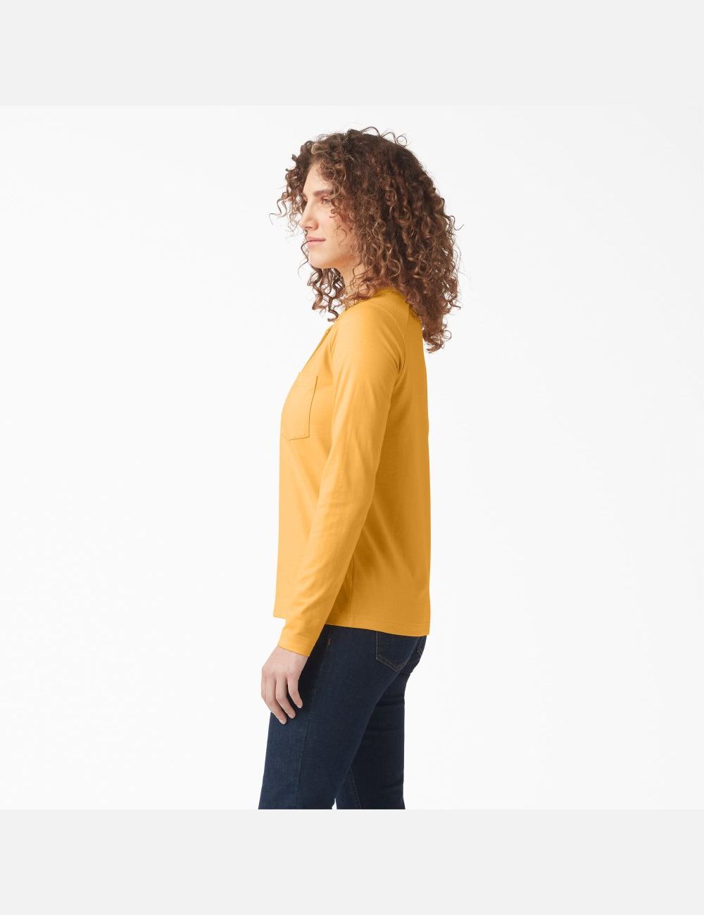 Orange Glow Dickies Heavyweight Henley Long Sleeve T-Shirts | 148XBSITO