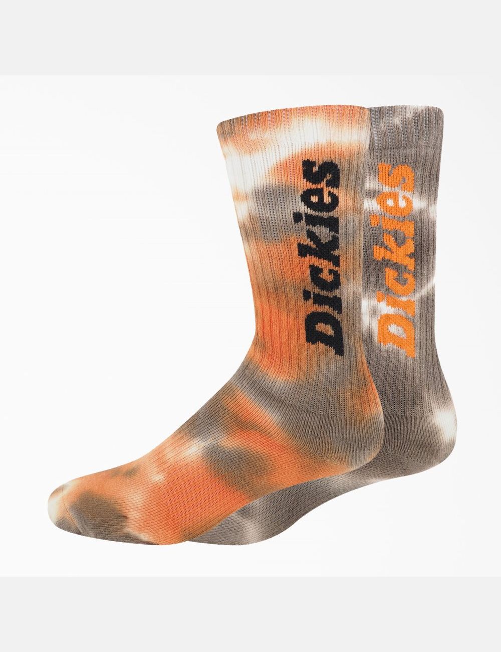 Orange Pepper Dickies Tie-Dye Crew Socks | 483YRHBWS