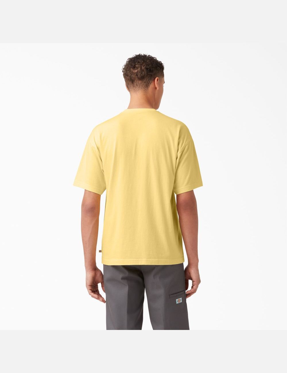 Pale Banana Dickies Chest Logo Pocket T-Shirts | 609KXFDVT