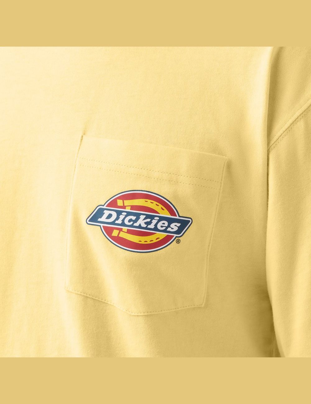 Pale Banana Dickies Chest Logo Pocket T-Shirts | 609KXFDVT