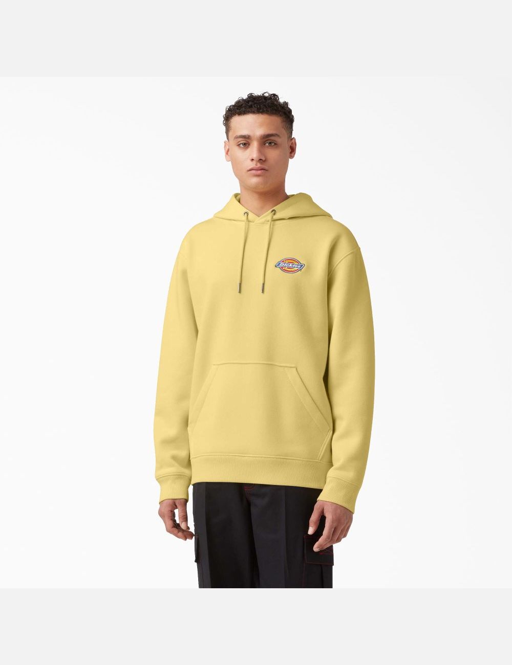 Pale Banana Dickies Fleece Embroidered Chest Logo Hoodies | 548SOKJNV