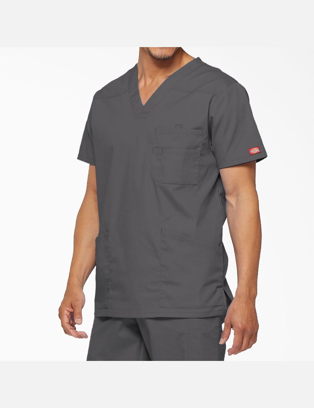 Pewter Gray Dickies EDS Signature V-Neck Top Scrubs | 645CGXNIB