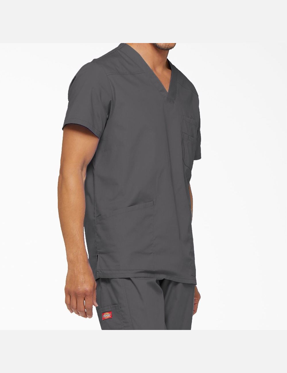 Pewter Gray Dickies EDS Signature V-Neck Top Scrubs | 645CGXNIB