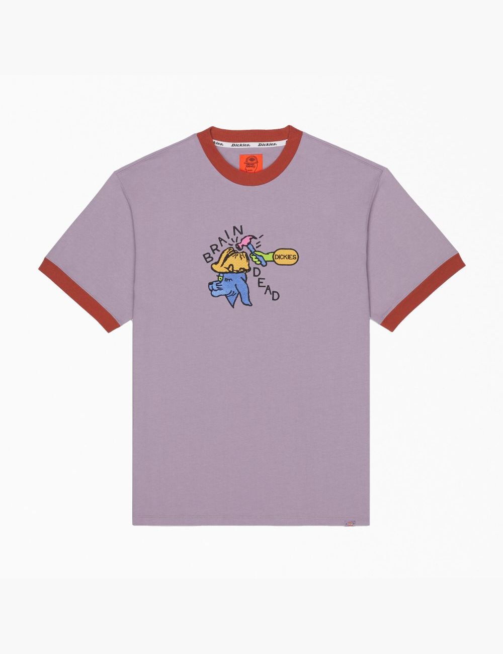 Purple Dickies Brain Dead Embroidered T-Shirts | 356AEXJQZ