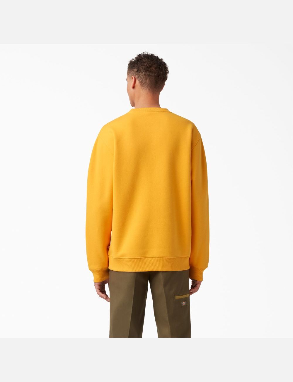 Radiant Yellow Dickies Fleece Embroidered Chest Sweatshirts | 139BPSOAX