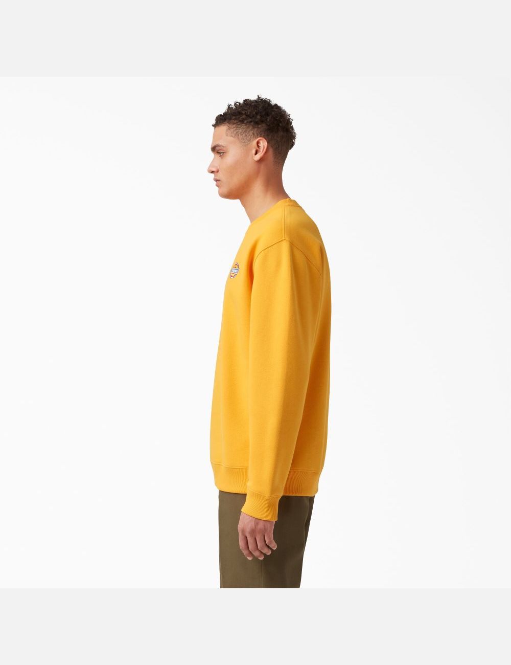 Radiant Yellow Dickies Fleece Embroidered Chest Sweatshirts | 139BPSOAX