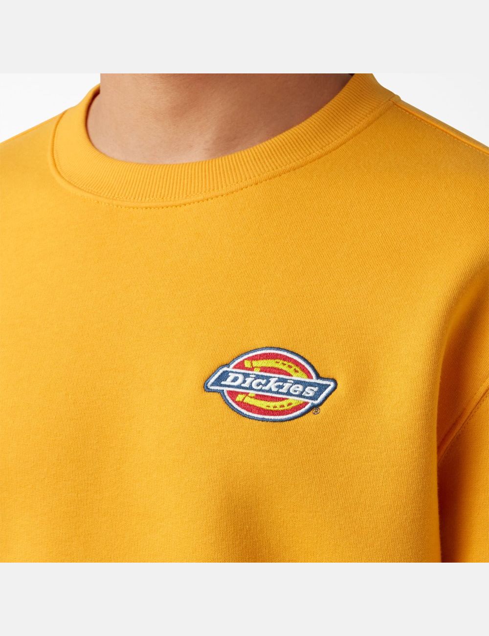 Radiant Yellow Dickies Fleece Embroidered Chest Sweatshirts | 139BPSOAX