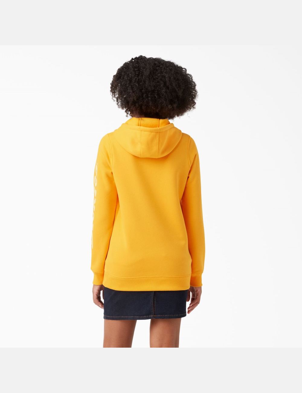 Radiant Yellow Dickies Heavyweight Logo Sleeve Hoodies | 970ASVLXD