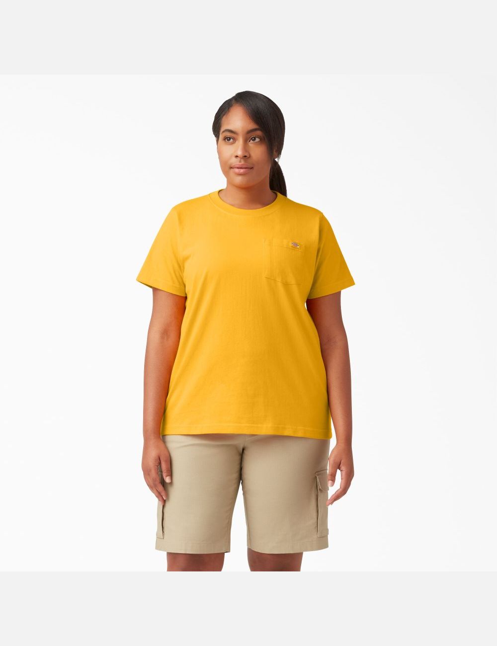 Radiant Yellow Dickies Plus Heavyweight Short Sleeve Tops | 872HYAVPC