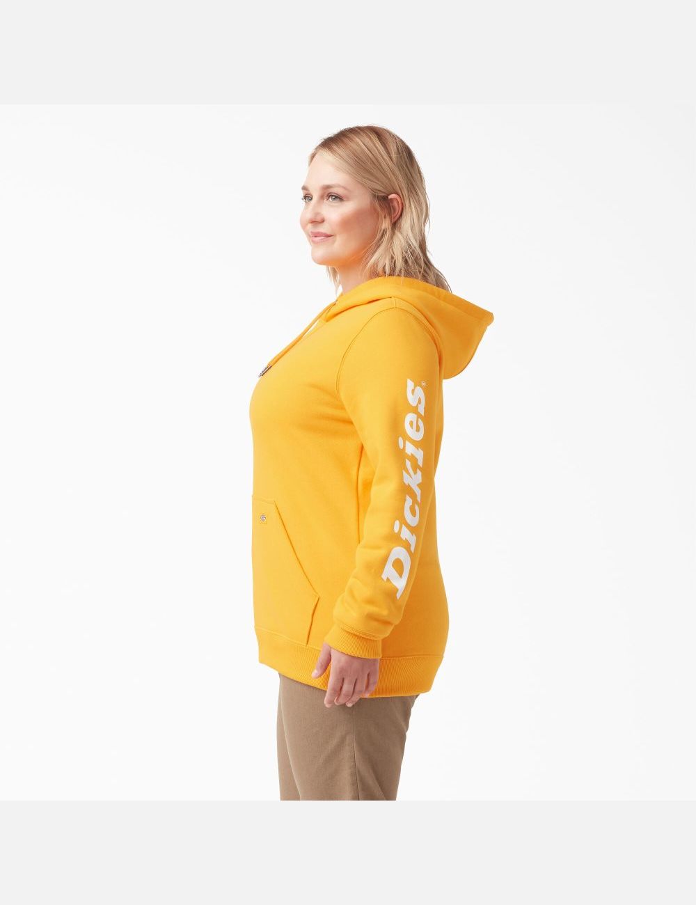 Radiant Yellow Dickies Plus Heavyweight Logo Sleeve Outerwear | 961DUIZLM