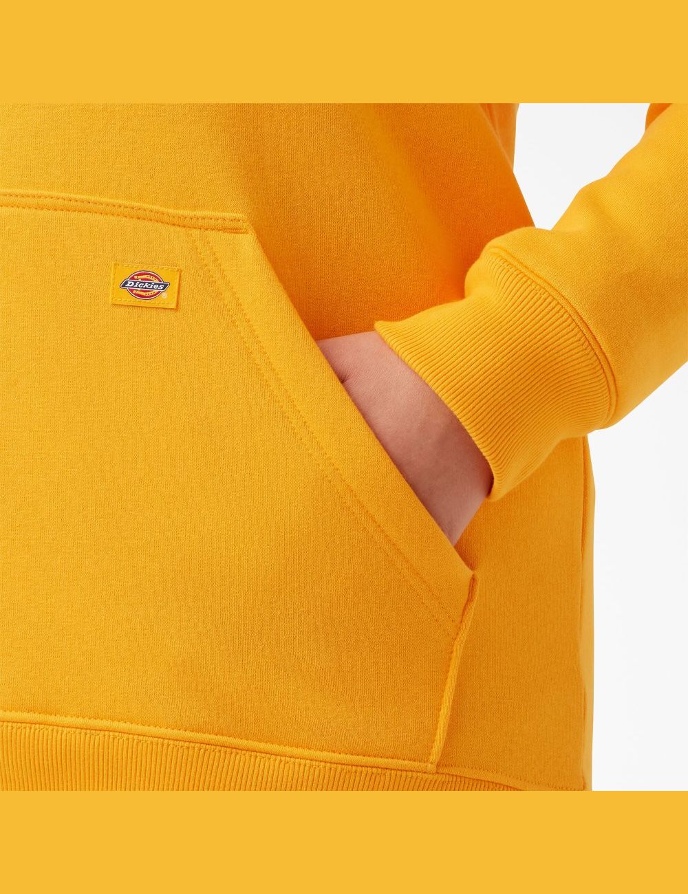 Radiant Yellow Dickies Plus Heavyweight Logo Sleeve Outerwear | 961DUIZLM