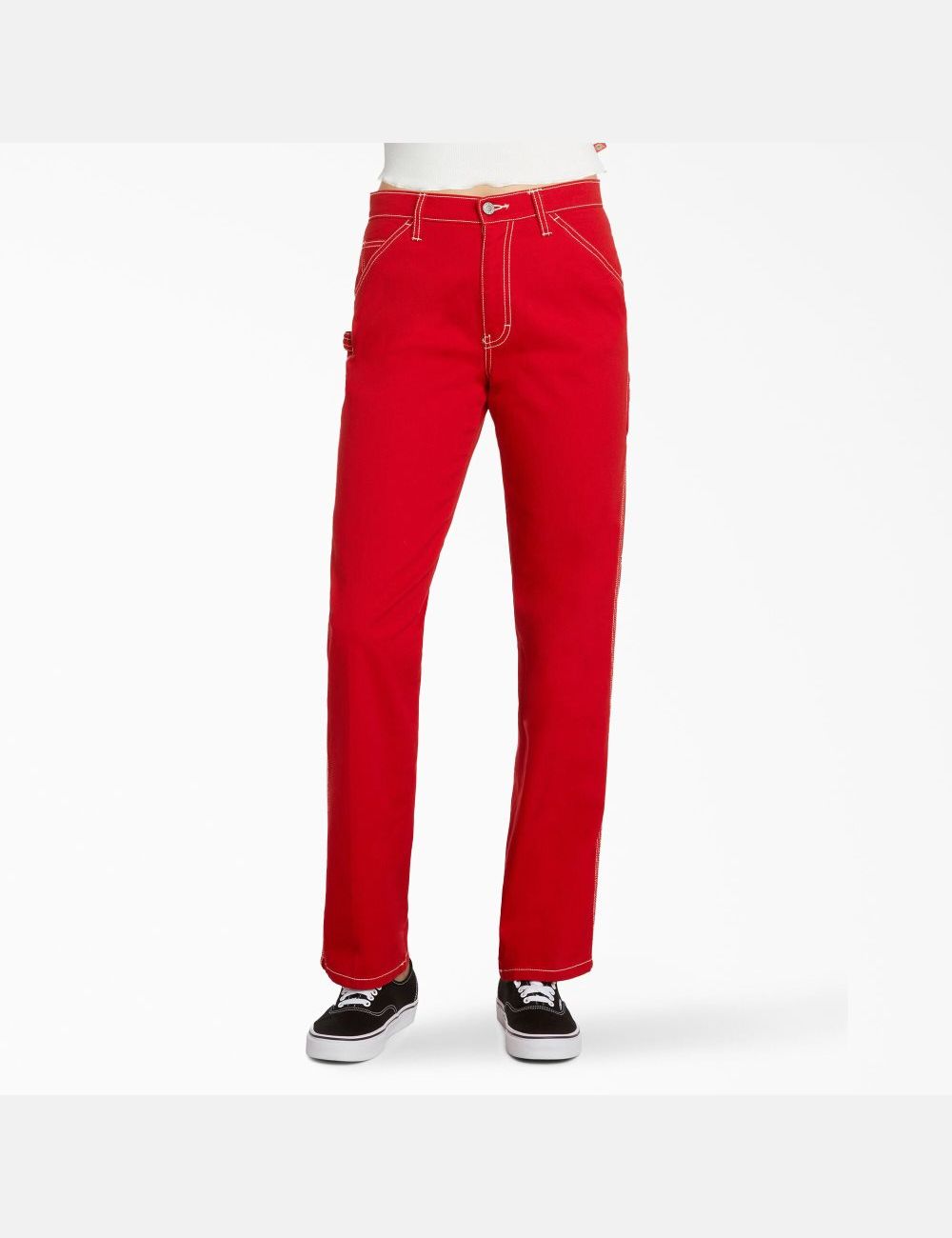 Red Dickies Relaxed Fit Carpenter Pants Juniors | 781KJGHET