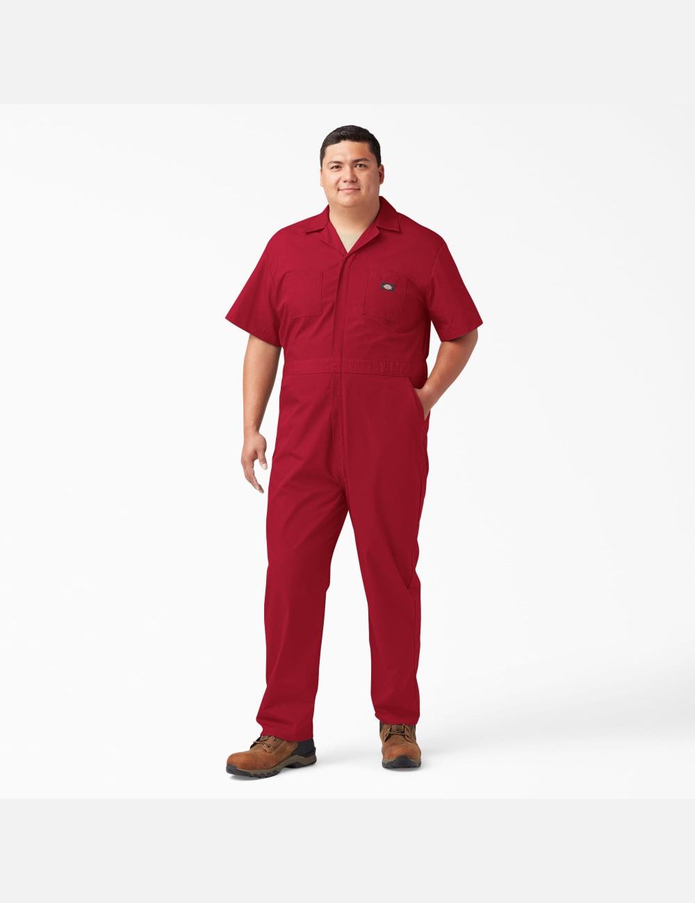 Red Dickies Short Sleeve Coveralls | 925RQKFAO