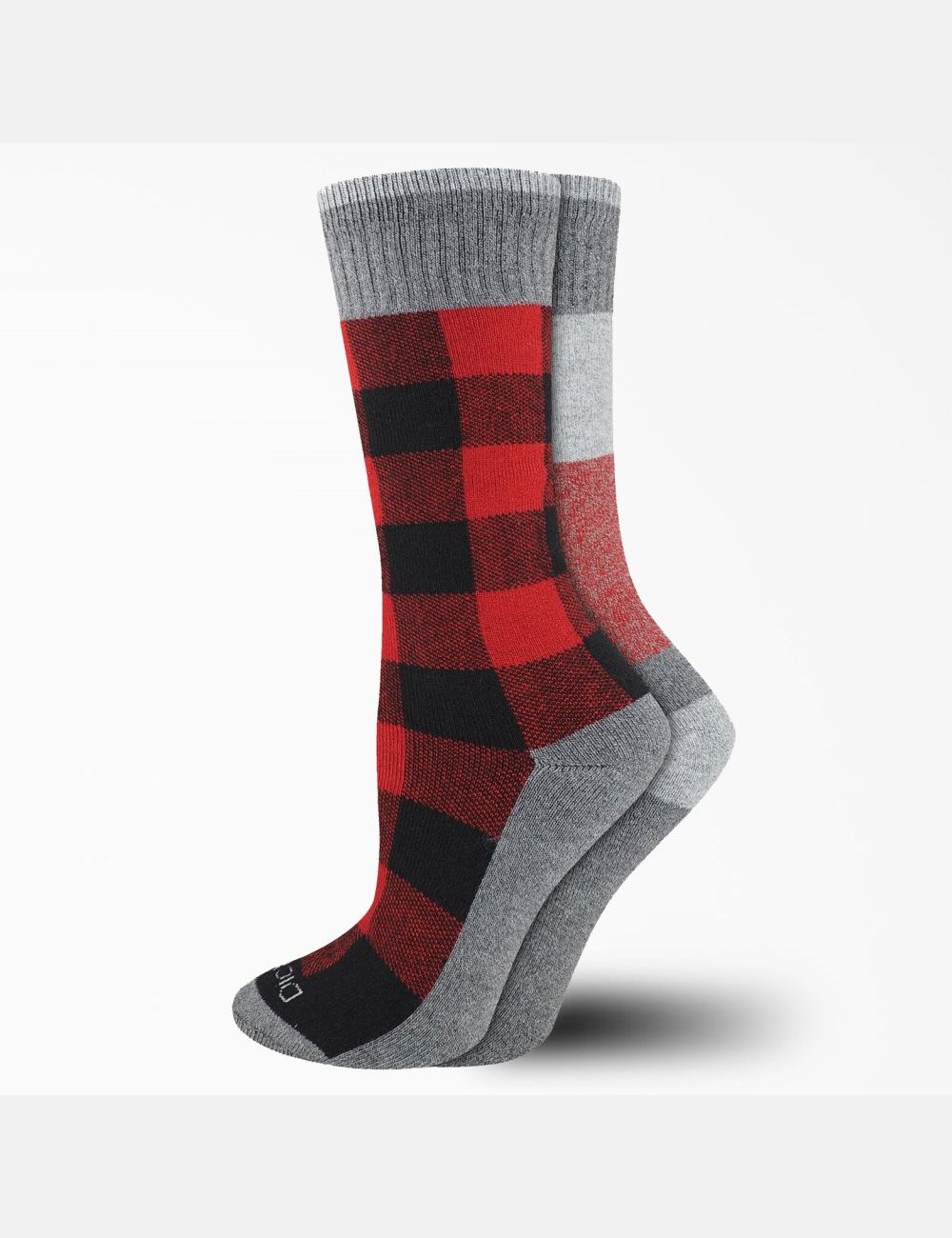 Red Plaid Dickies Thermal Plaid Crew Socks | 850LFSNVK