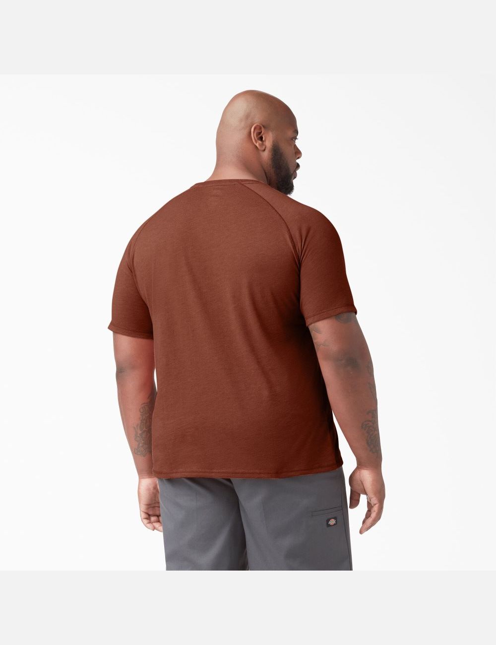 Red Rock Heather Dickies Cooling Short Sleeve Shirts | 053QRMNZP