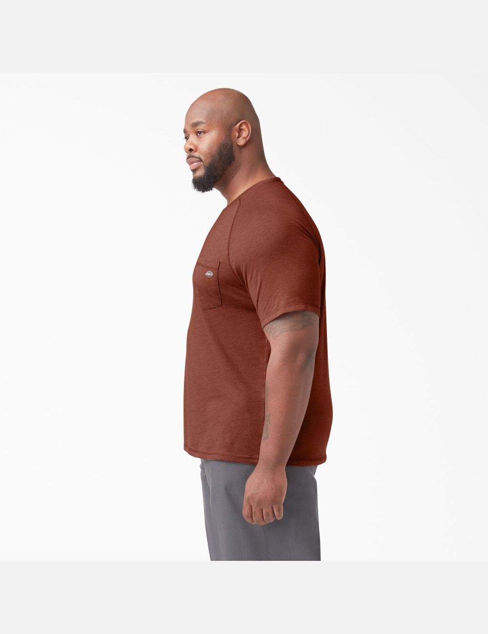 Red Rock Heather Dickies Cooling Short Sleeve Shirts | 053QRMNZP