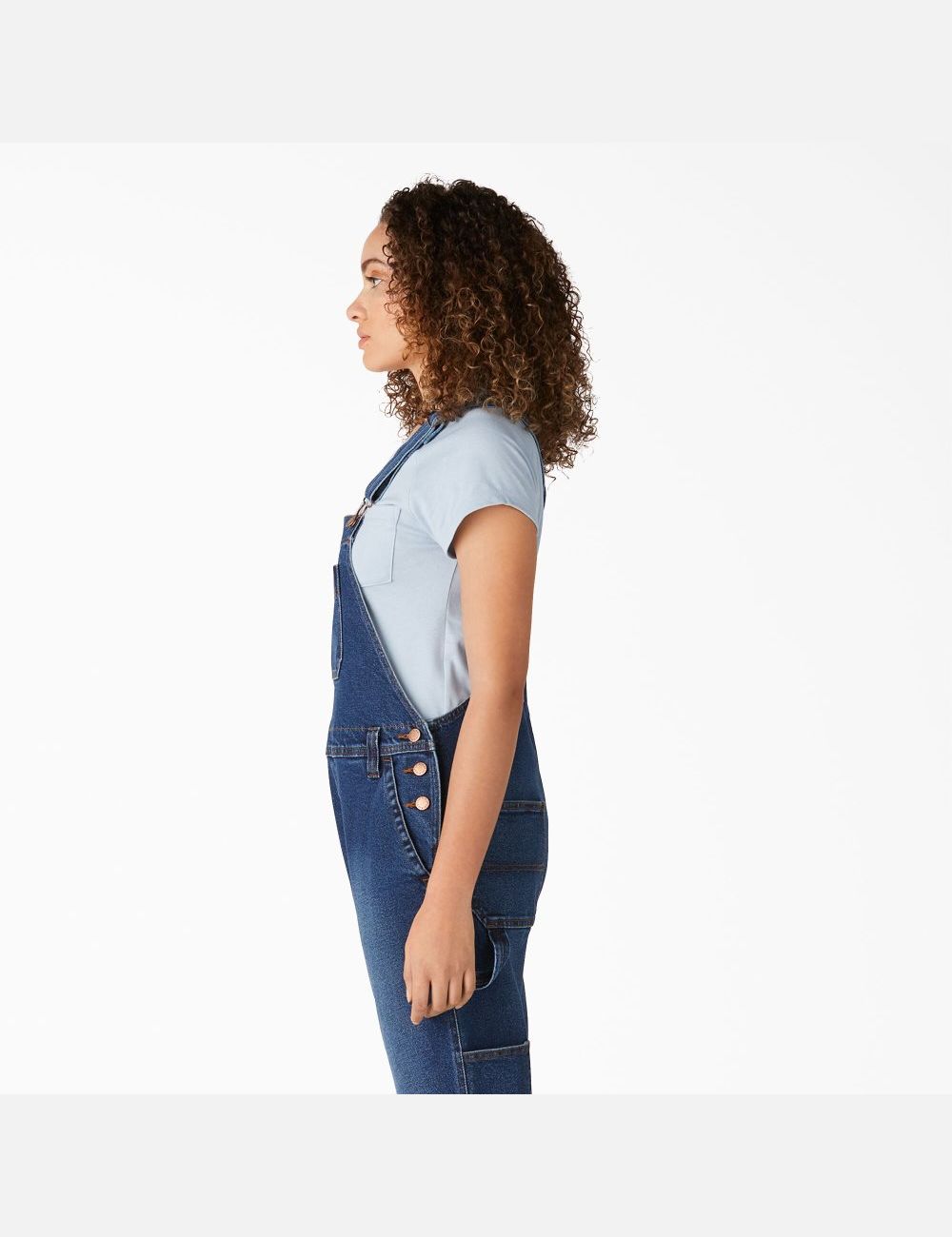 Retro Stonewashed Dickies Denim Boyfriend Fit Bib Overalls | 678GXKCBP