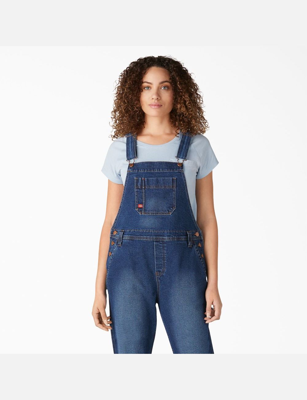 Retro Stonewashed Dickies Denim Boyfriend Fit Bib Overalls | 678GXKCBP