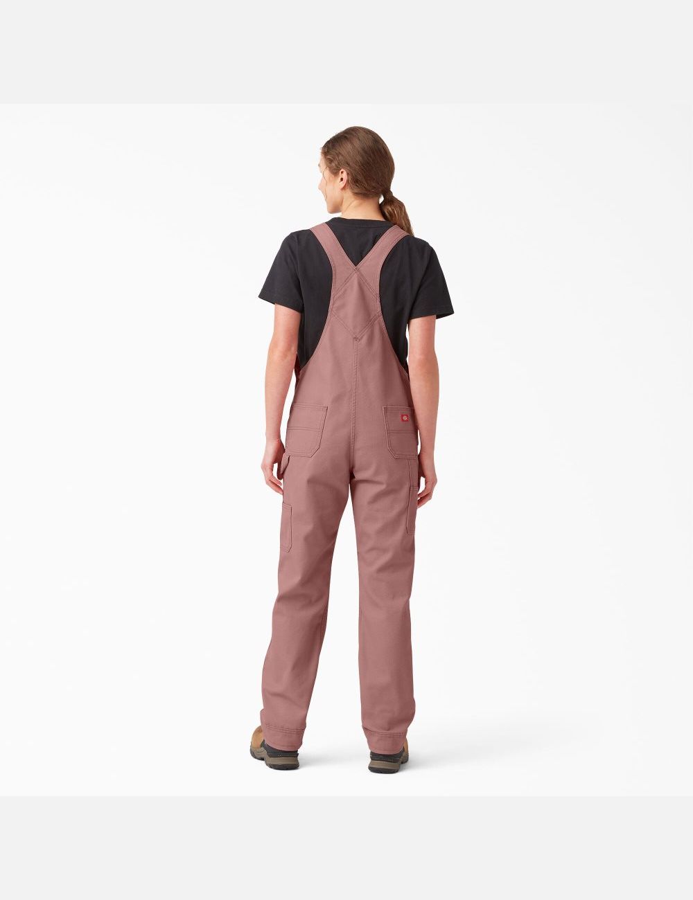 Rinsed Ash Rose Dickies Relaxed Fit Bib Overalls | 503XPCVKW