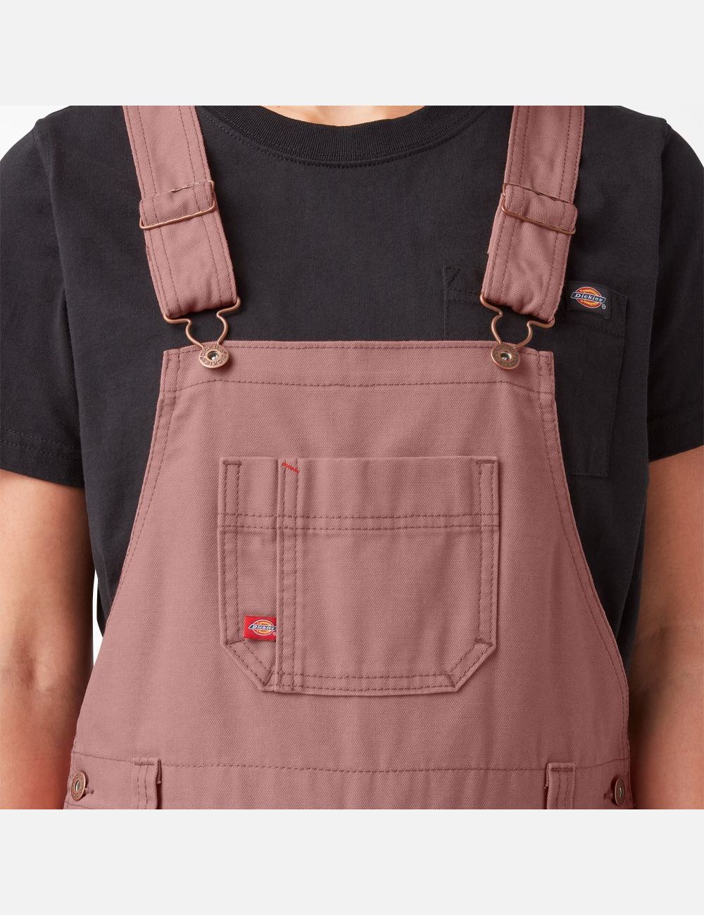 Rinsed Ash Rose Dickies Relaxed Fit Bib Overalls | 503XPCVKW