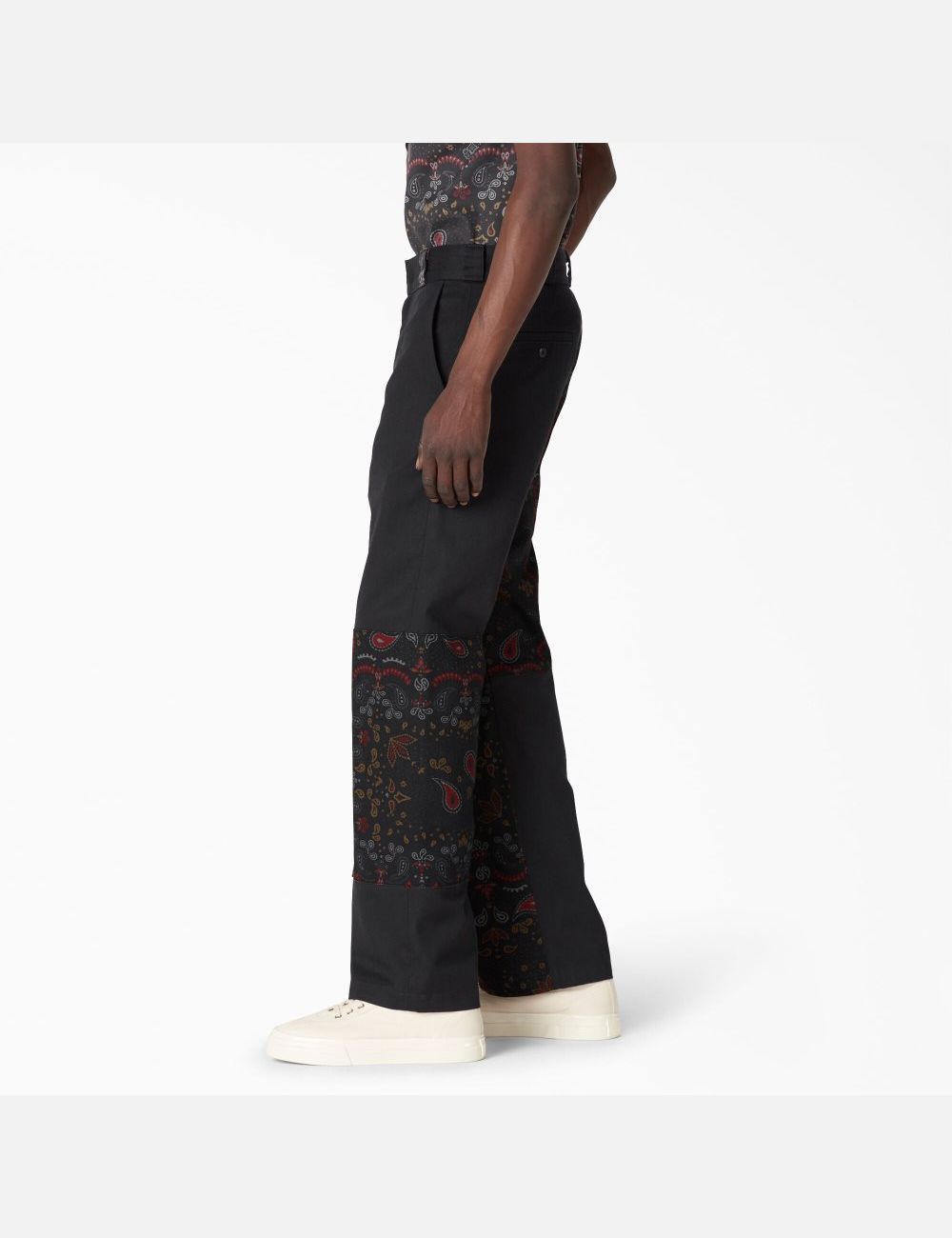 Rinsed Black Bandana Dickies Reworked Patch Pants | 675RJDGKH