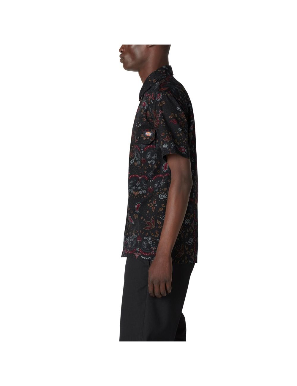 Rinsed Black Bandana Dickies Reworked Work Shirts | 386SFIHZQ