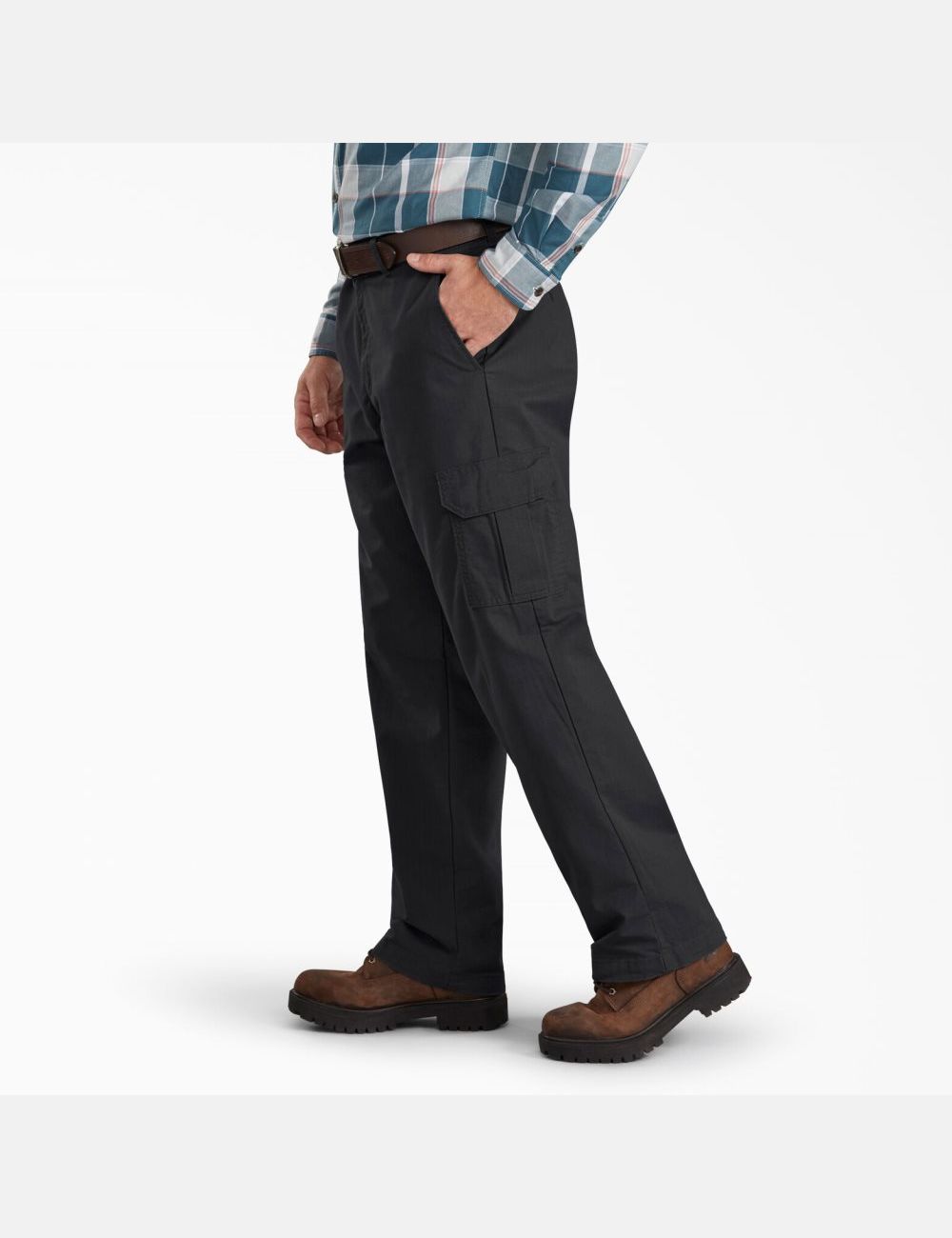 Rinsed Black Dickies Regular Fit Ripstop Cargo Pants | 610NTXCPE