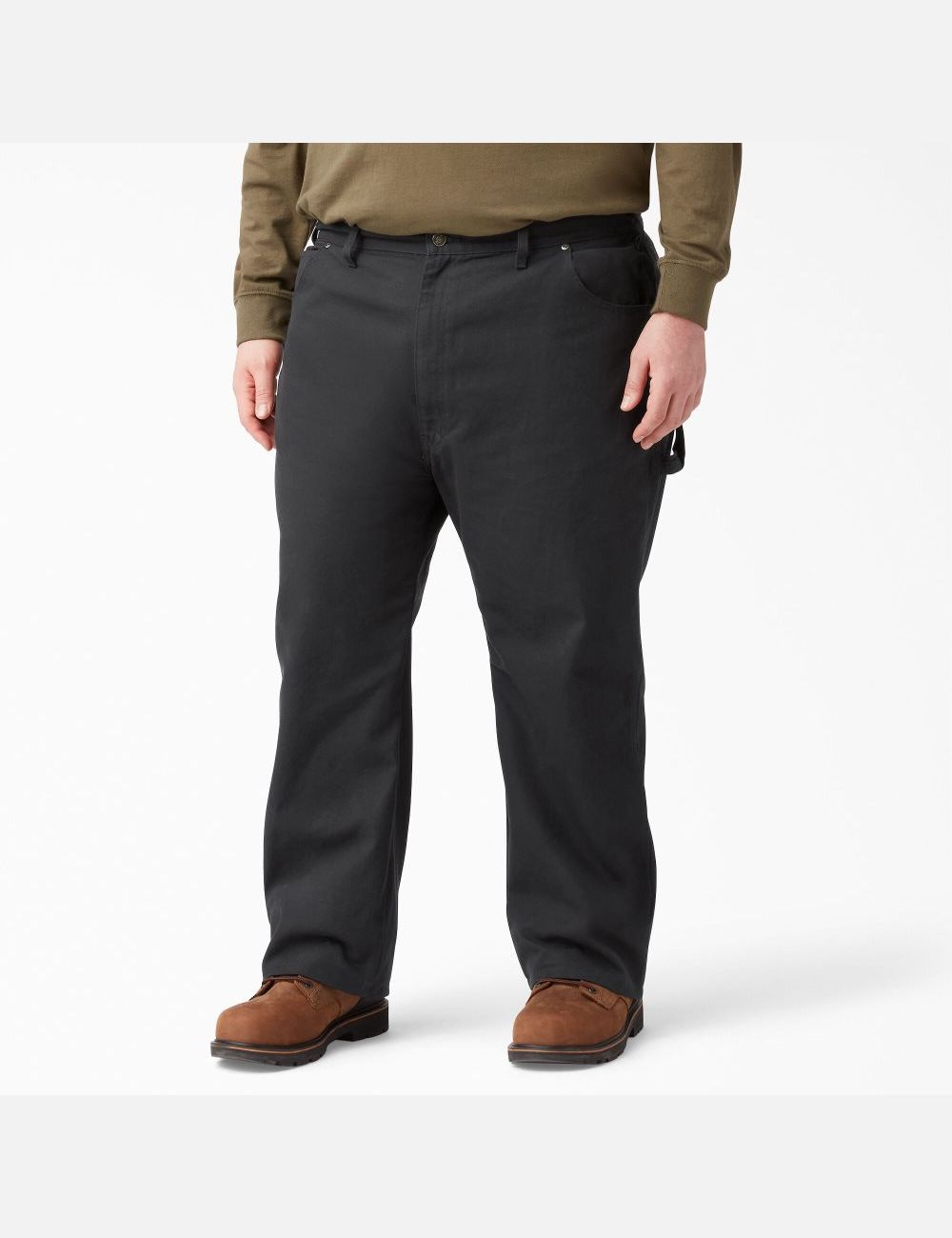 Rinsed Black Dickies Relaxed Straight Leg Heavyweight Duck Pants | 317IWNUCJ