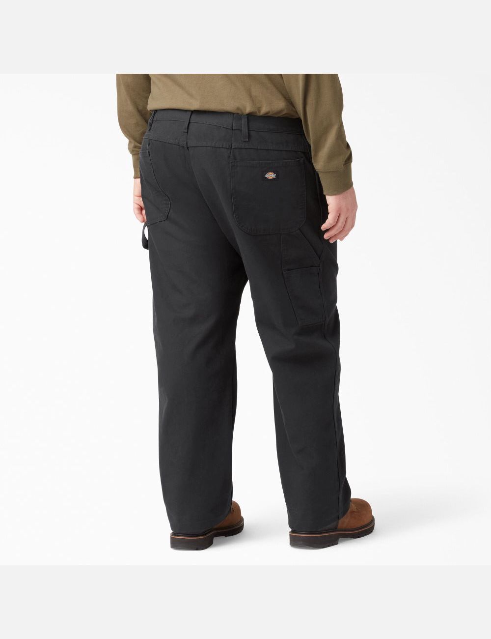 Rinsed Black Dickies Relaxed Straight Leg Heavyweight Duck Pants | 317IWNUCJ