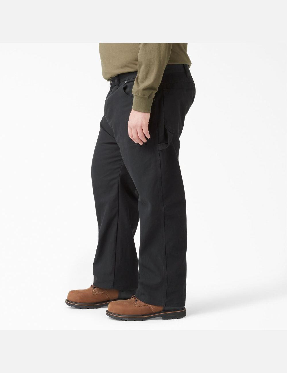 Rinsed Black Dickies Relaxed Straight Leg Heavyweight Duck Pants | 317IWNUCJ