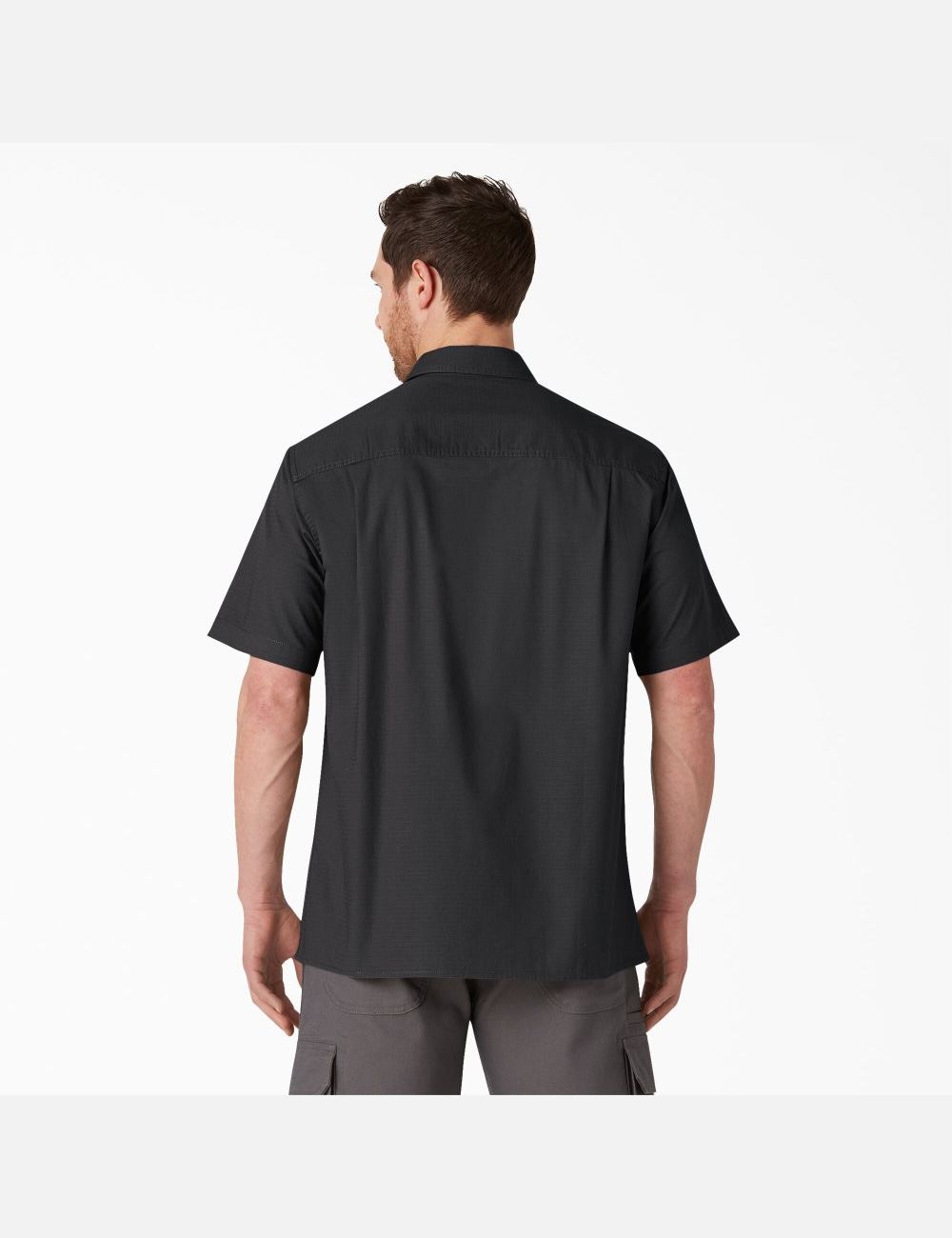 Rinsed Black Dickies Short Sleeve Ripstop Work Shirts | 194DMKNRC