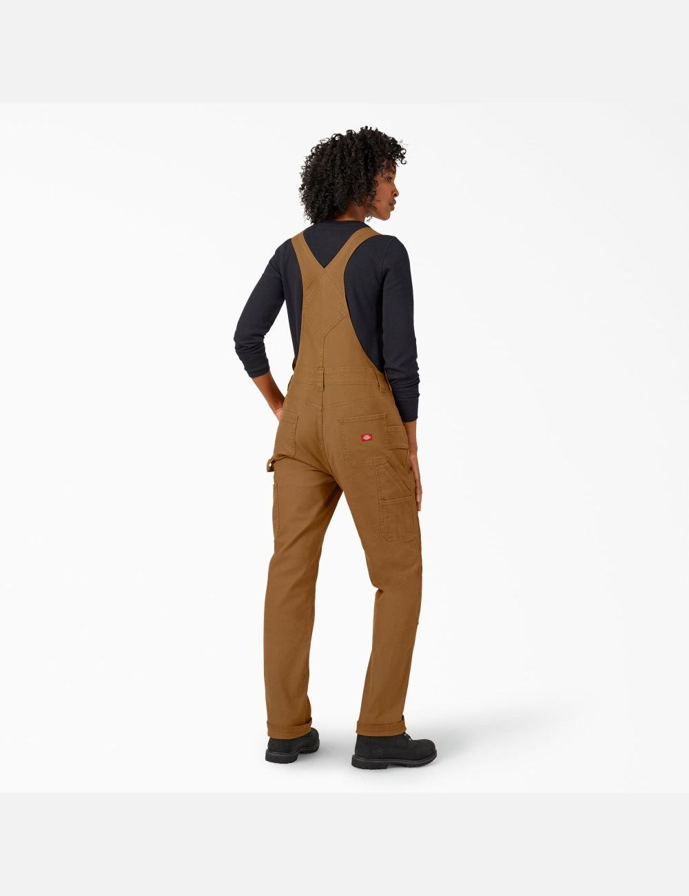 Rinsed Brown Duck Dickies Duck Double Front Bib Overalls | 956PHQCJW