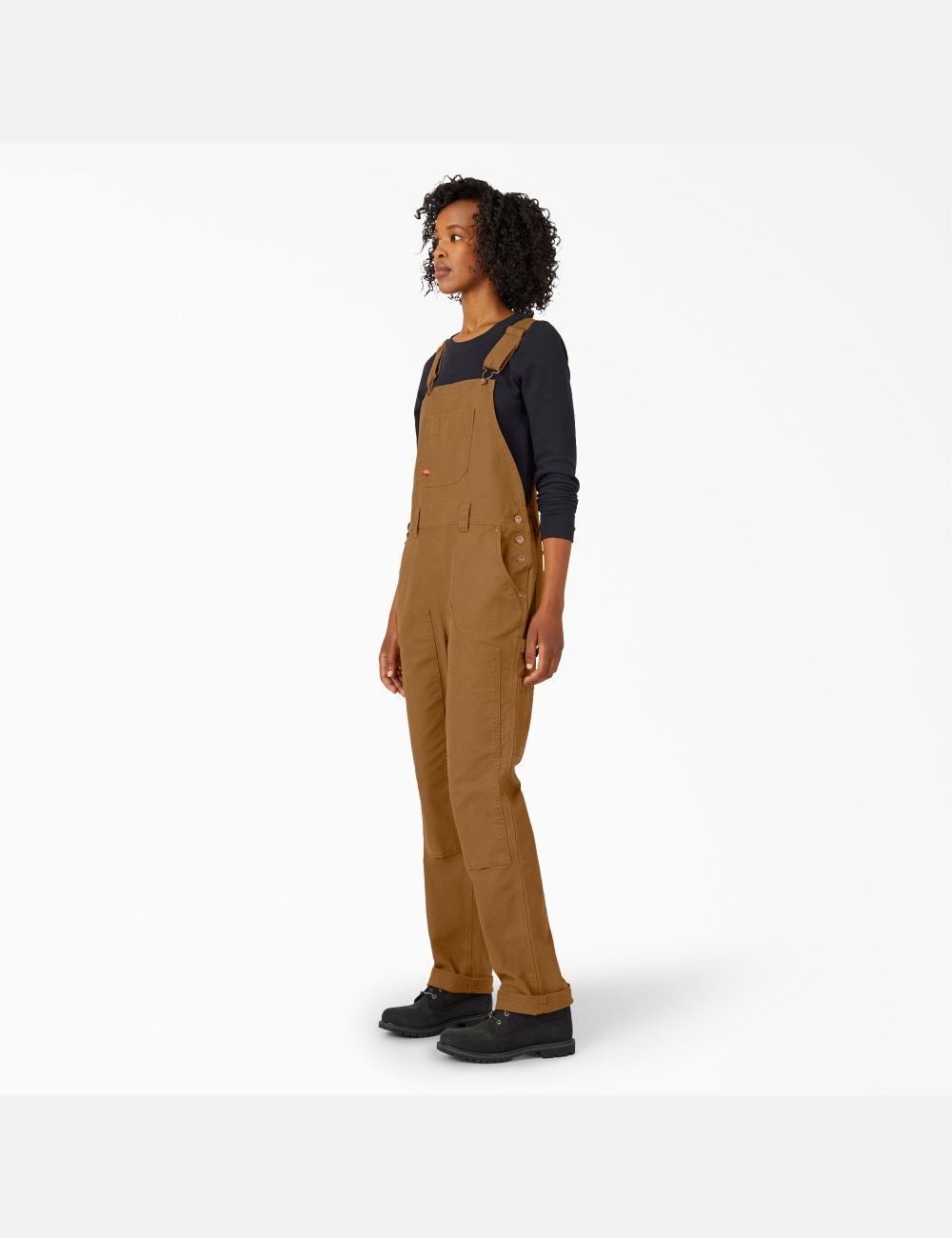 Rinsed Brown Duck Dickies Duck Double Front Bib Overalls | 956PHQCJW