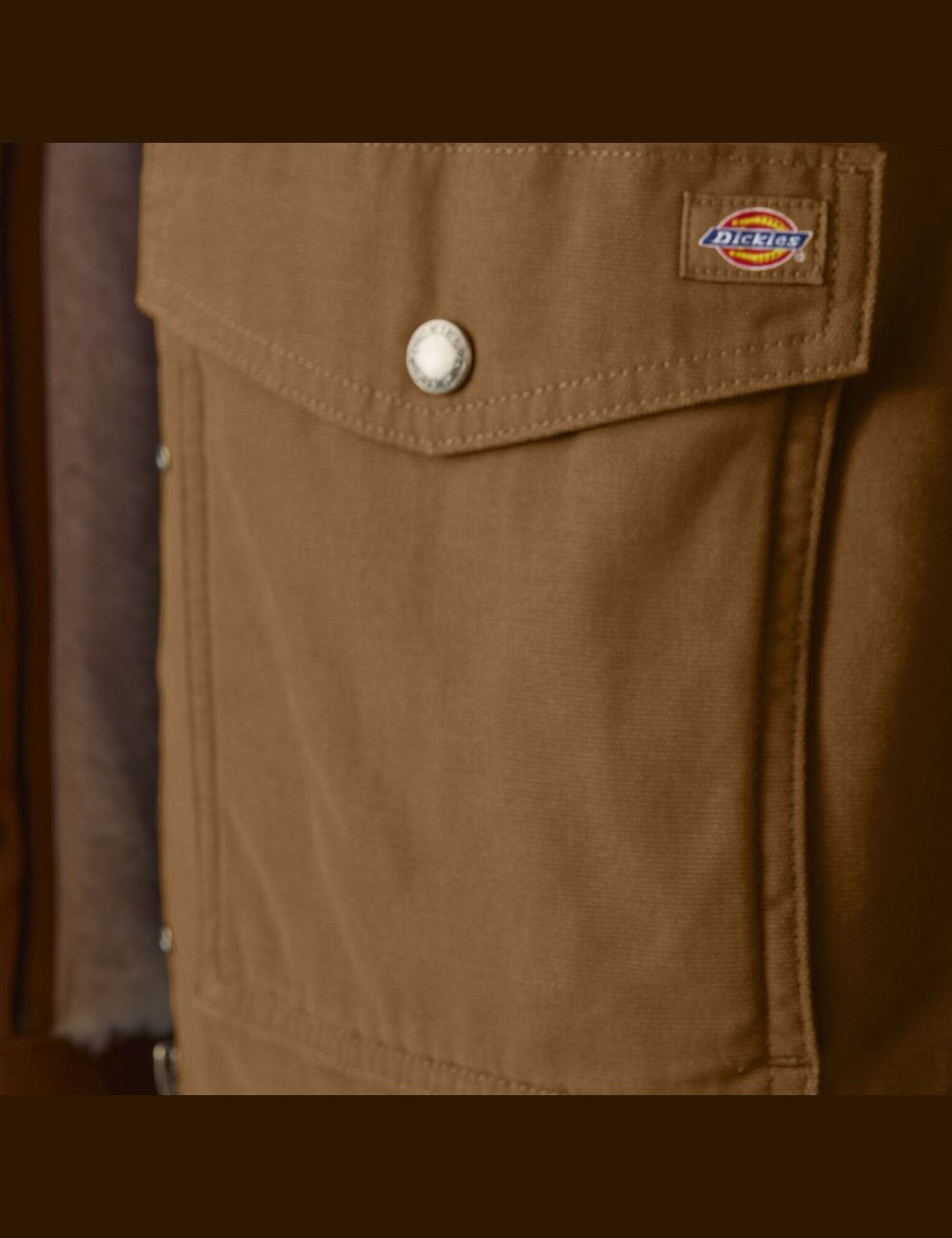 Rinsed Brown Duck Dickies Duck High Pile Fleece Lined Chore Coats & Jackets | 817IDSFEB