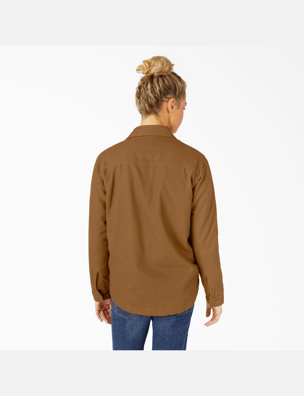 Rinsed Brown Duck Dickies Duck High Pile Fleece Lined Chore Coats & Jackets | 817IDSFEB